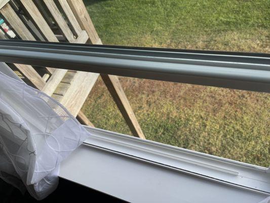 After cleaning the same window and track.