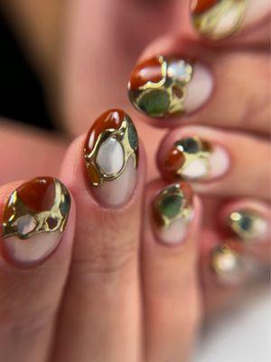 Structured manicure, full art elevated