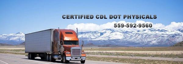 DOT Physicals by appointment only call our office 559-592-9560