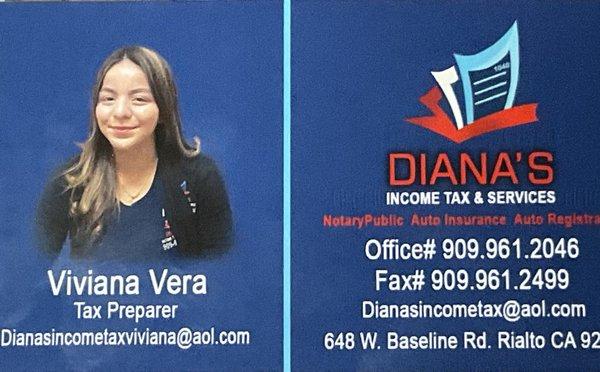 Viviana Vera Tax Preparer Very Helpful!