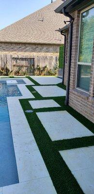 Turf between pavers