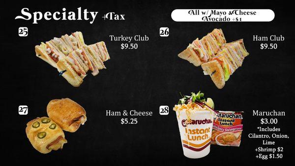 SPECIALTY MENU 12/11/25