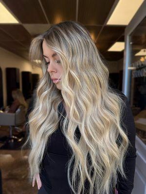 Blonde highlights and extensions