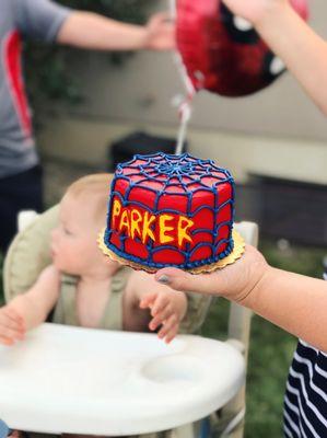 Spider-Man smash cake