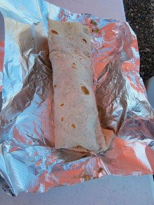 Burrito Carne asada with rice and beans