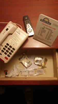 I let the front desk know it was there an never did the say they'd come and dispose of it, also remote didn't work! Rm208