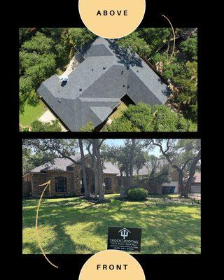 Roof Replacement Before and After.