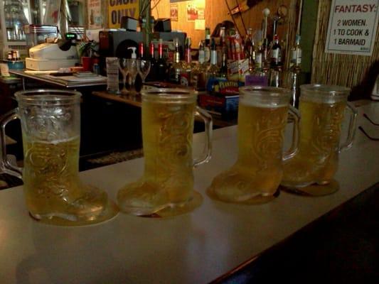 12 oz boots - Two for a buck during Happy Hour!
