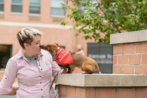 Duncan loves his walks and his walker, Kris! Photography by Alessandra Sawick