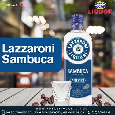 Lazzaroni Sambuca is available now at Royal Liquor in Kansas City, MO, offering a rich and authentic Italian anise-flavored liqueur.