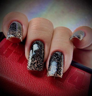 stamping on black gel. looks impressive