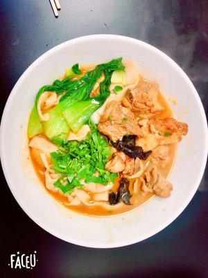 Spicy chicken noodle soup