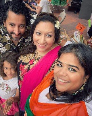 Me, my daughter, my partner, and Sushmita at the annual Indian festival held @Pioneer Square