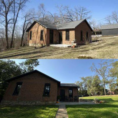 Top photo is before; bottom photo is after.