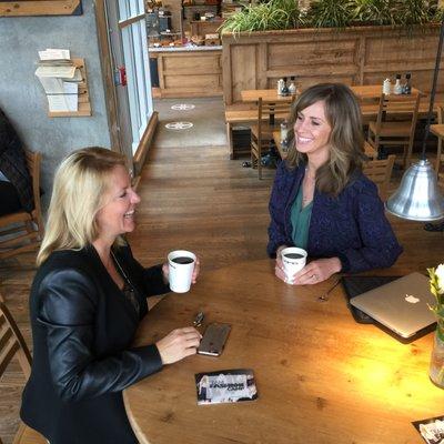 Marah McKee meeting with Courtney Alexander, founder of Team Fashion Camp. Discussing exciting plans for Camp.