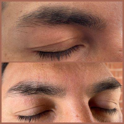 Before and after. Very light touch up to maintain natural shape.