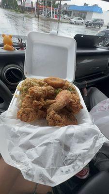 4 piece L20. Whole Wings Combo - sub shrimp fried rice