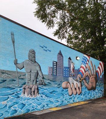 Outside the building