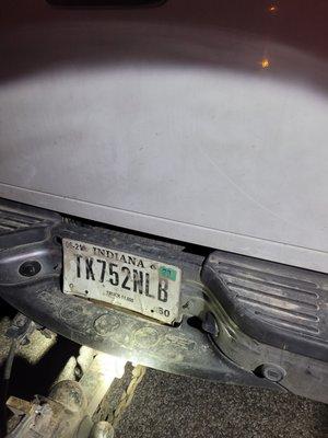 Non licensed registered homemade repo truck plates