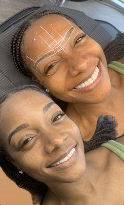 Ombre Powder Brow Before and After