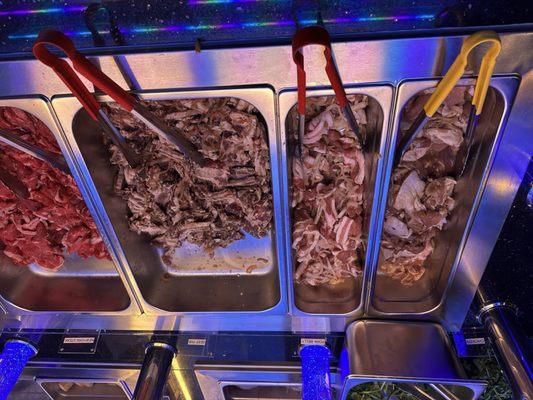 Galbi, pork belly, beef and chicken for grilling