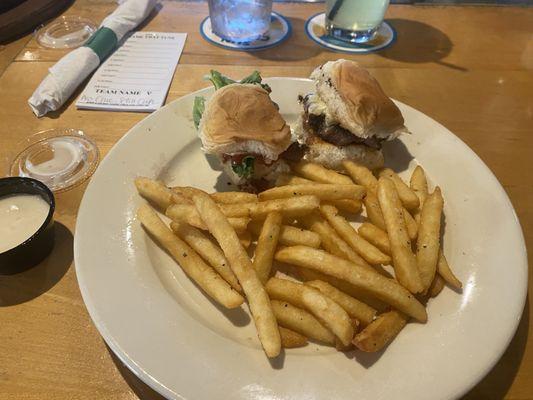 Sliders with fries- minus one :)