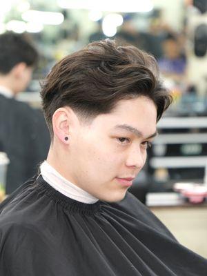 Middle part by aaron fune , owner. @aaronfunethebarber