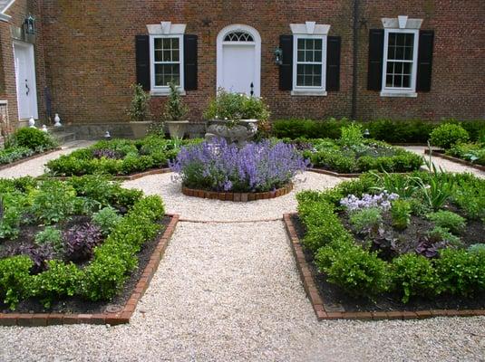 A walled garden parterre