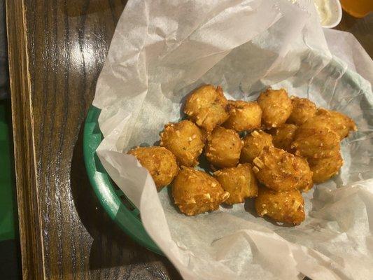 Stuffed cheddar and chive tots