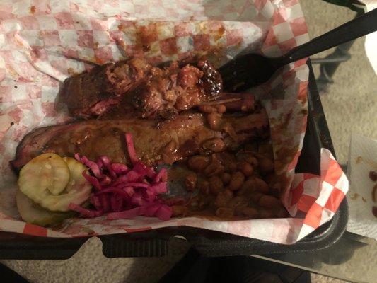 Ribs, Brisket & Beans.