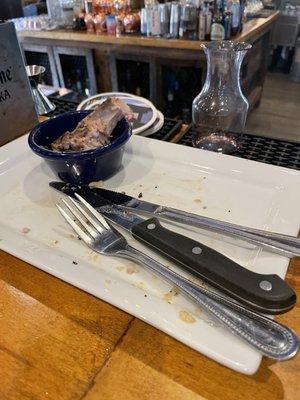 All gone! Too good to catch a before photo! Pork chops and collard greens.