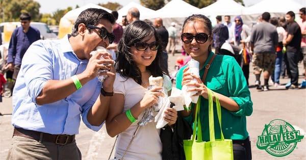 Halal Festival Goers Enjoying Some Halal Food!
