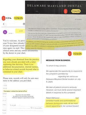 Falsely accused of hostile behavior with no documentation to back it up.