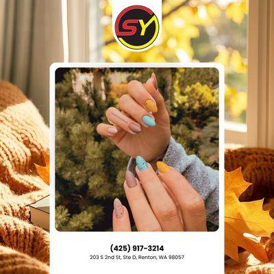 The perfect autumn day includes perfect nails! Make yours amazing by visiting us. Book online or call today!