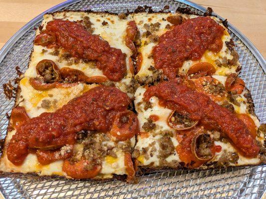 Detroit style pepperoni & sausage