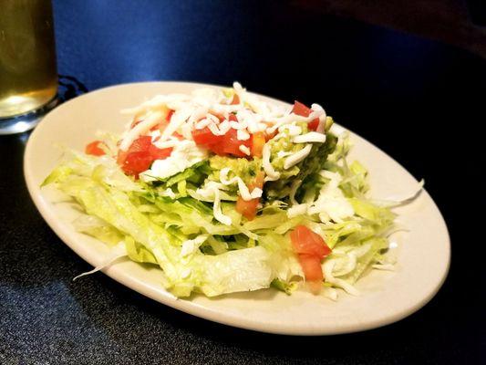 The SIDE SALAD at Big Willy's in Zebulon, Georgia.