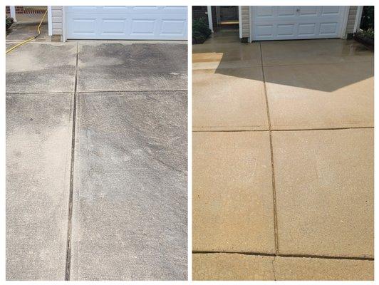 before and after of a driveway