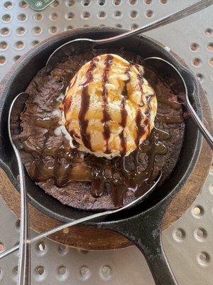Brownie Skillet with Ice Cream.