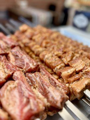 freshly marinated pork meat