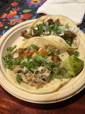 Pork and birria taco.