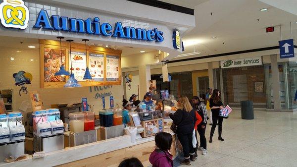 2018-03-03. Auntie Anne's. Oakland Mall. Madison Heights, MI. Free pretzel before 2pm! Happy Bday Auntie!