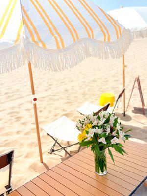 Elevated beach day customized to the items that fit your day at the beach perfectly!