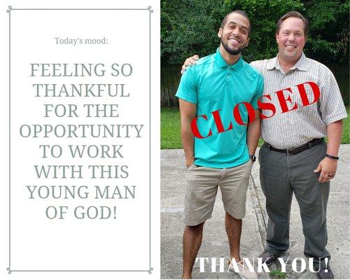 So thankful for our client!