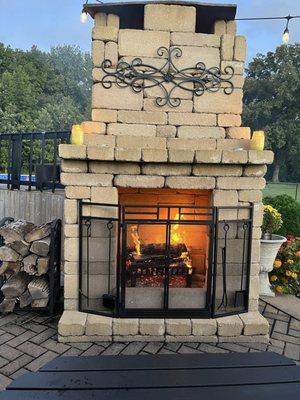 Fireplace, fire pit, patio