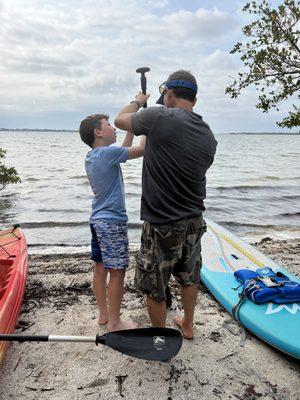 Girard demonstrated using the paddle etc for my son.
