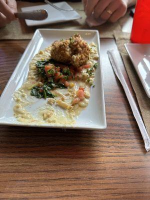 Crab cakes - partially eaten lol