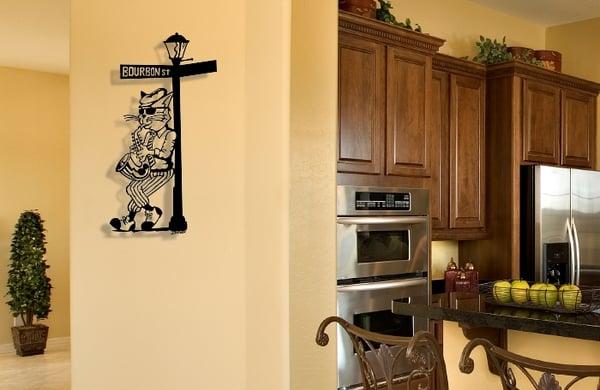 3D Bourbon Street Cat wall art from our Bar/Game Room Collection