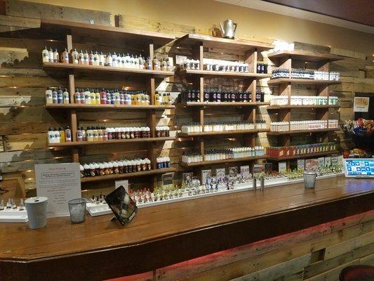 Large Juice selection with sample bar