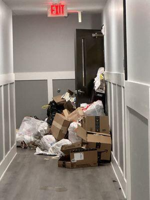 Trash, rotten food, & maggots.