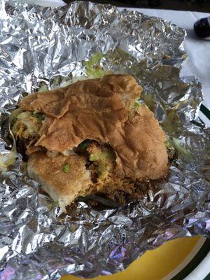 Just got a taco burger at taco shop. What is this. Hard and Terrible food and service. RUN.